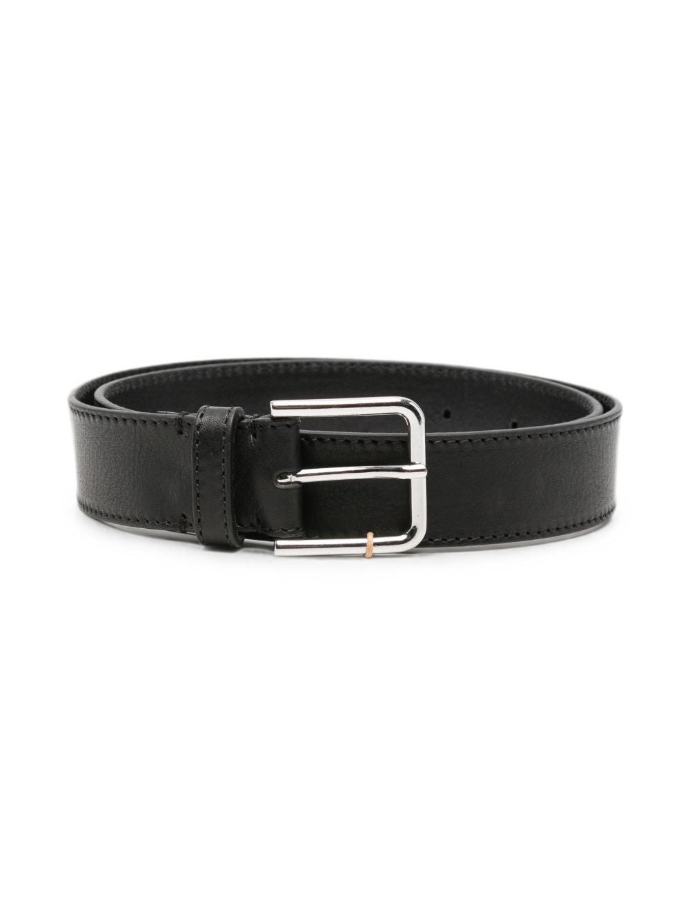 032C Grained Leather Belt — Black by 032C