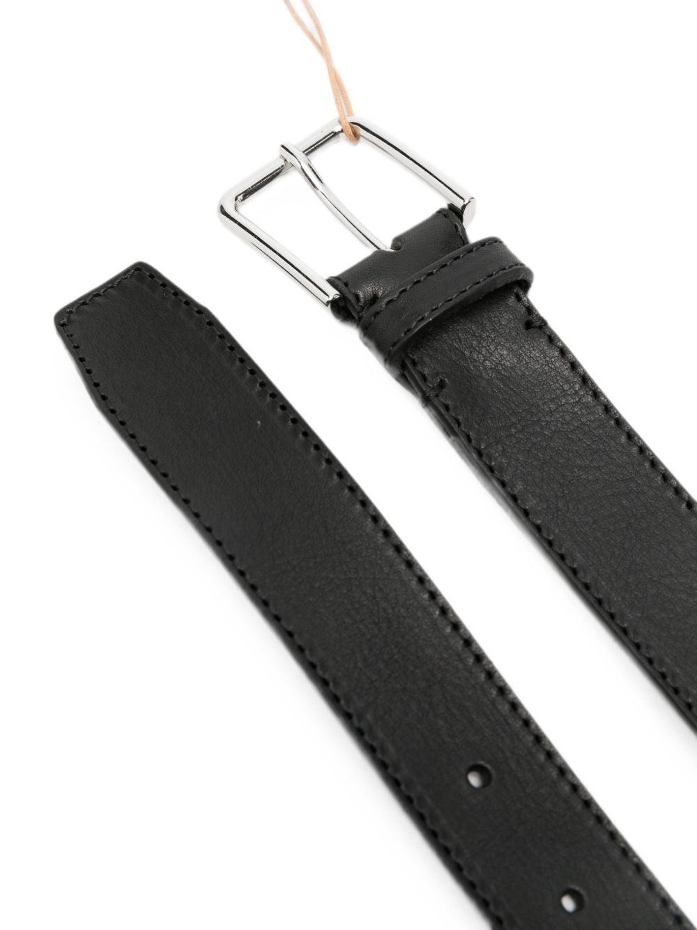 032C Grained Leather Belt — Black, view 3