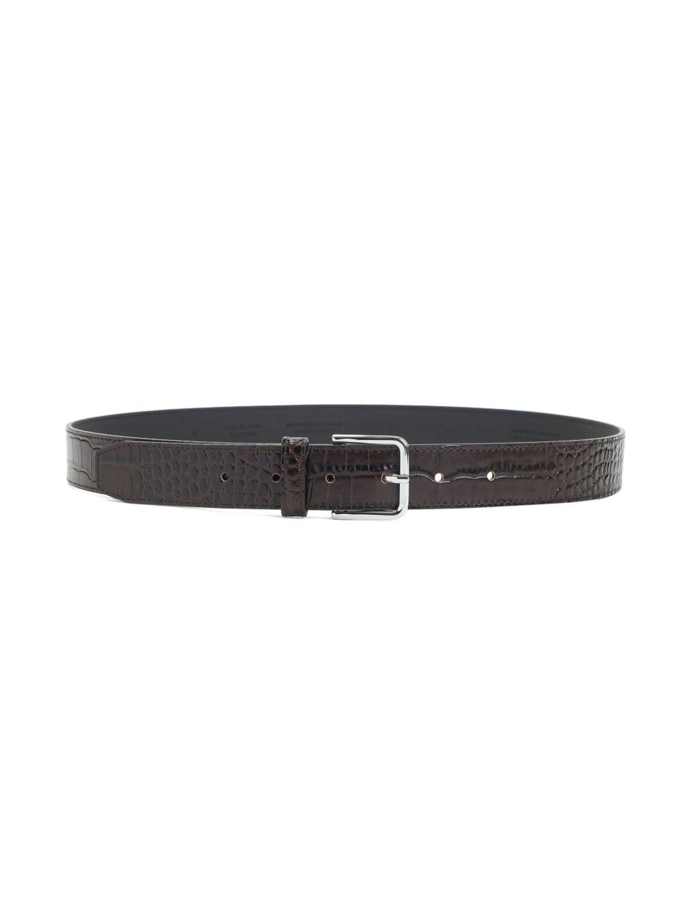 032C Crocodile-Embossed Leather Belt — Brown by 032C