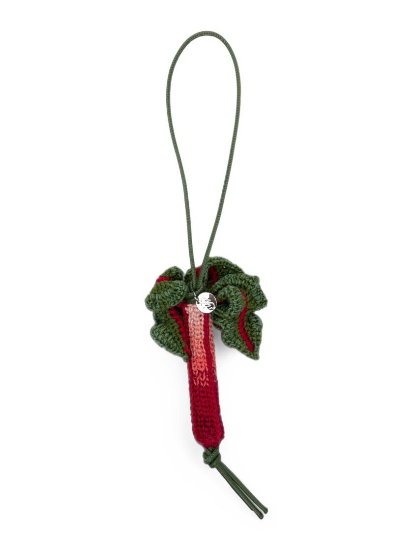 032C Knit Rhubarb Hair Charm — Red, view 2