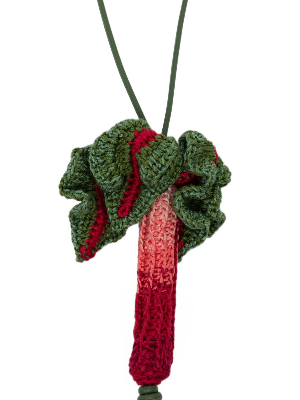 032C Knit Rhubarb Hair Charm — Red, view 3