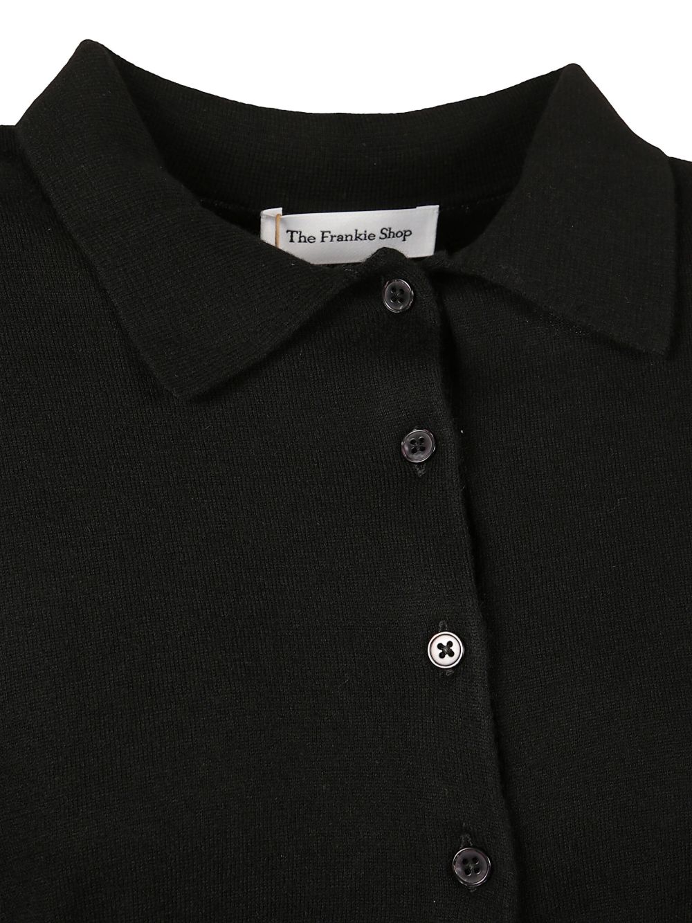 032C Wool Blend Polo — Black, view 2