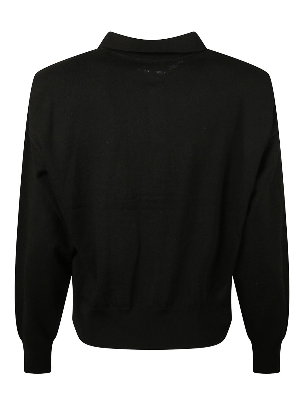 032C Wool Blend Polo — Black, view 3