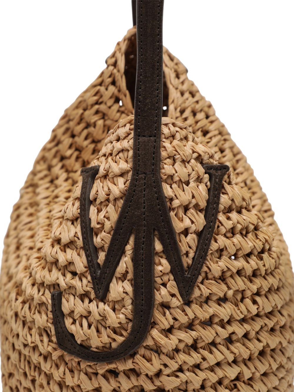 032C Woven Raffia Shoulder Bag — Beige, view 2