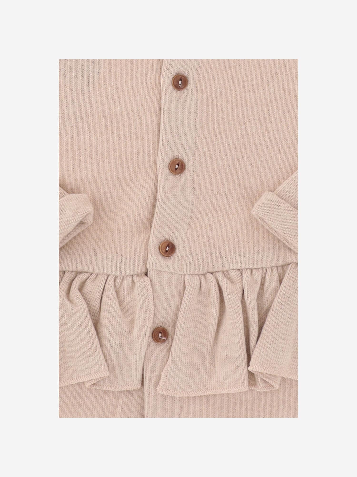 1+ In The Family Ruffled-Hem Stretch Cotton Blend Cardigan — Pink, view 3