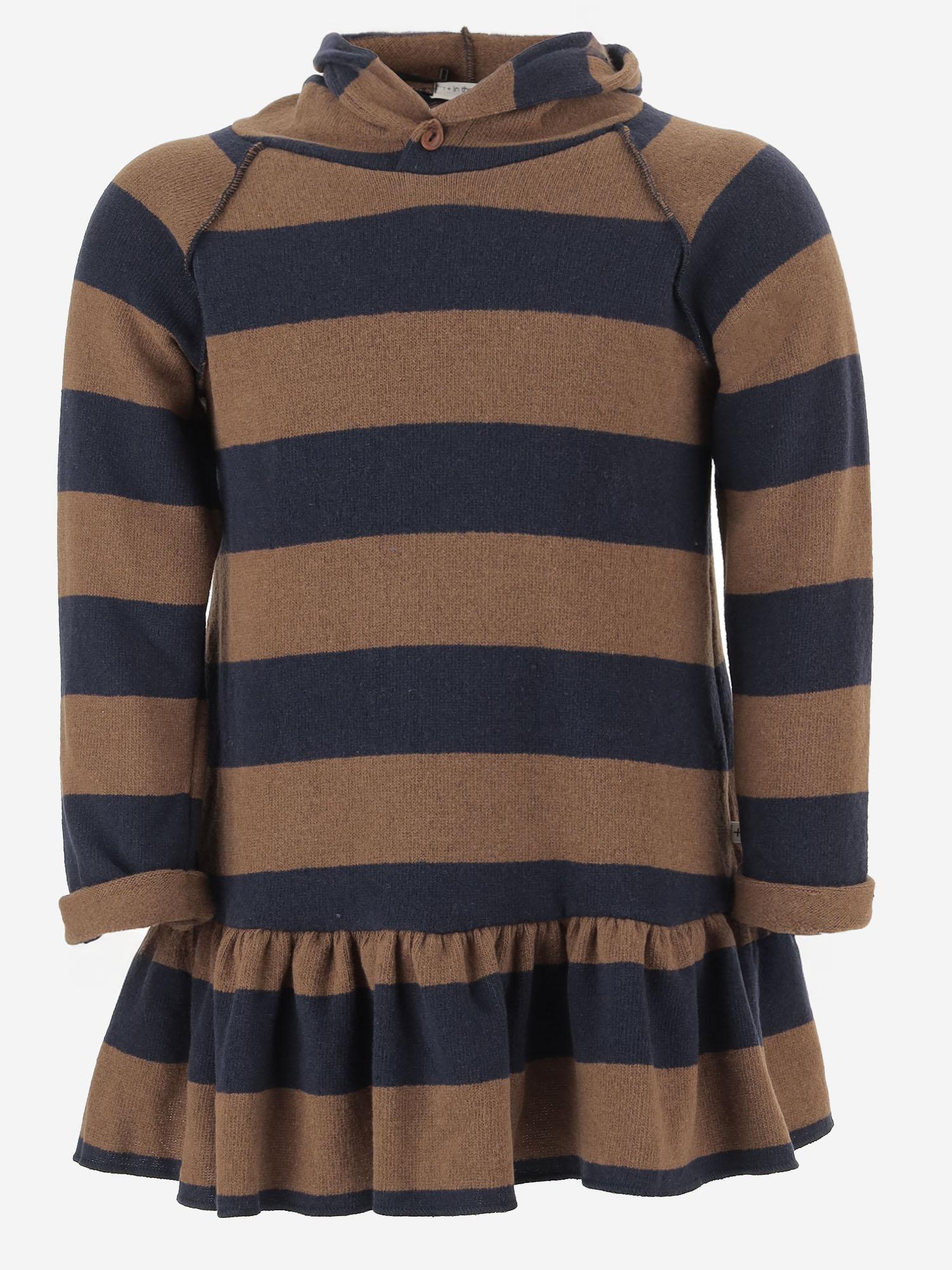 1+ In The Family Striped Stretch Cotton Blend Dress — Navy, view 2