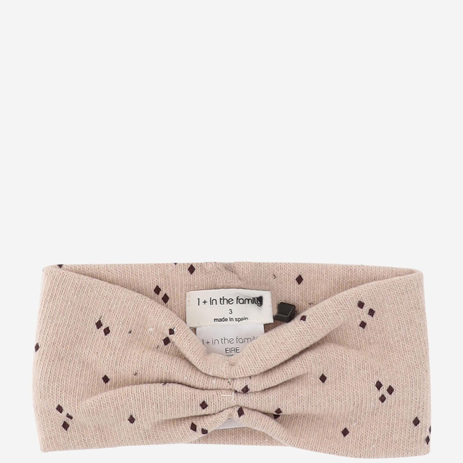 1+ In The Family Dotted Cotton Blend Headband — Pink, view 2