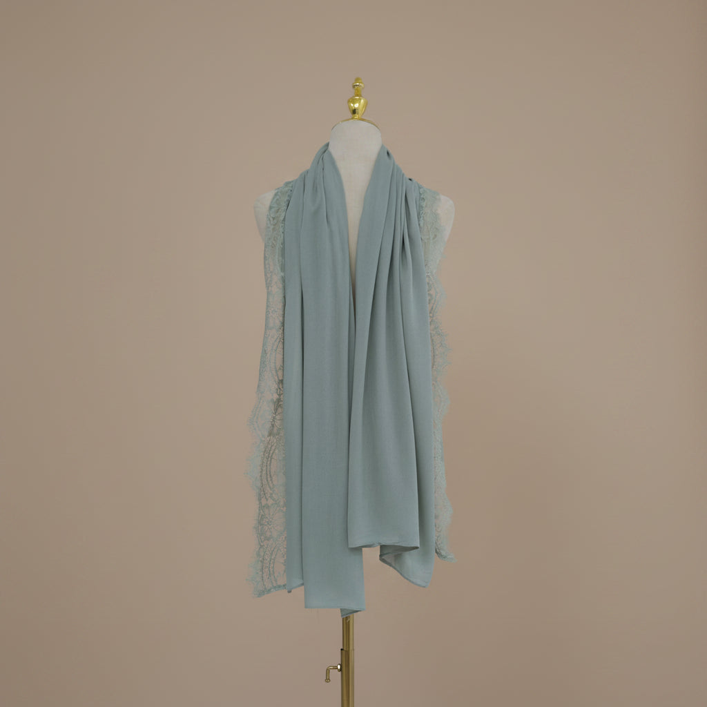 Sage Mist Modal Lace Hijab, view 2