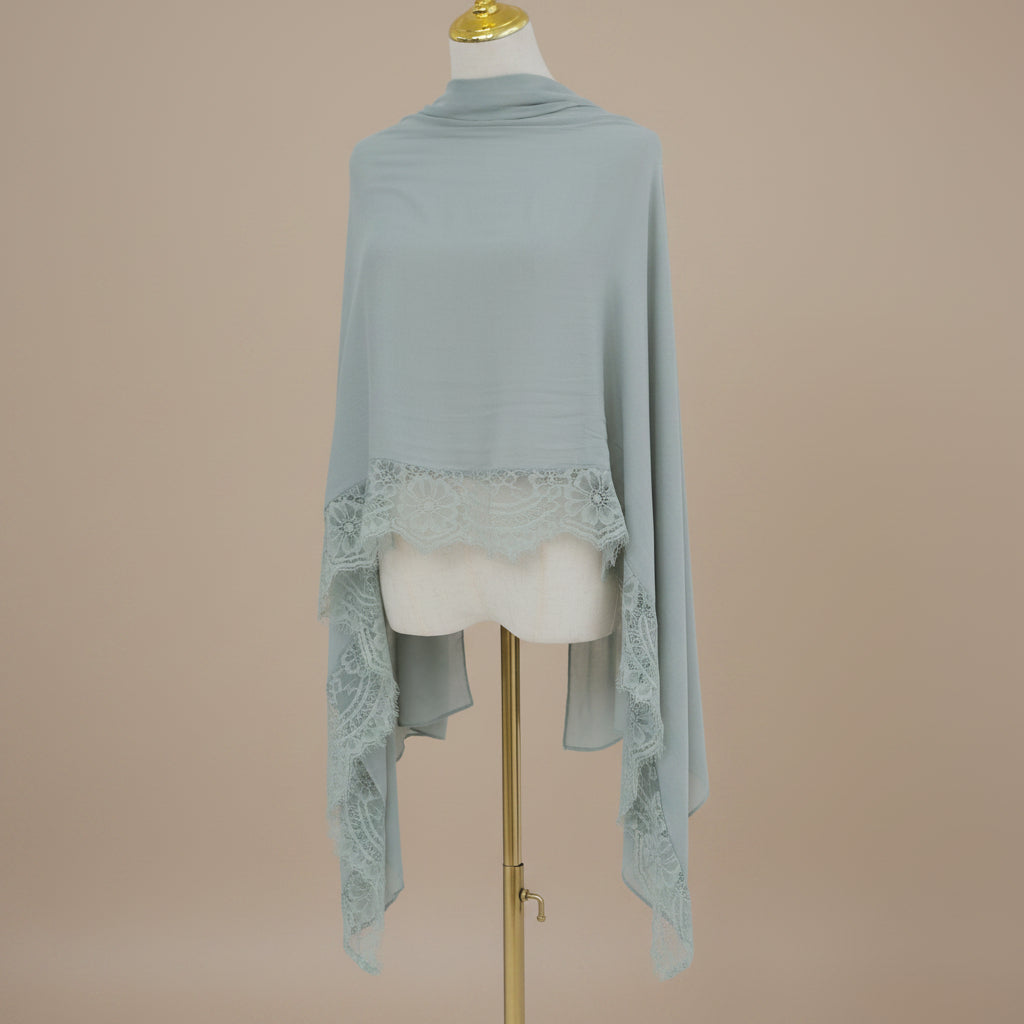 Sage Mist Modal Lace Hijab, view 3