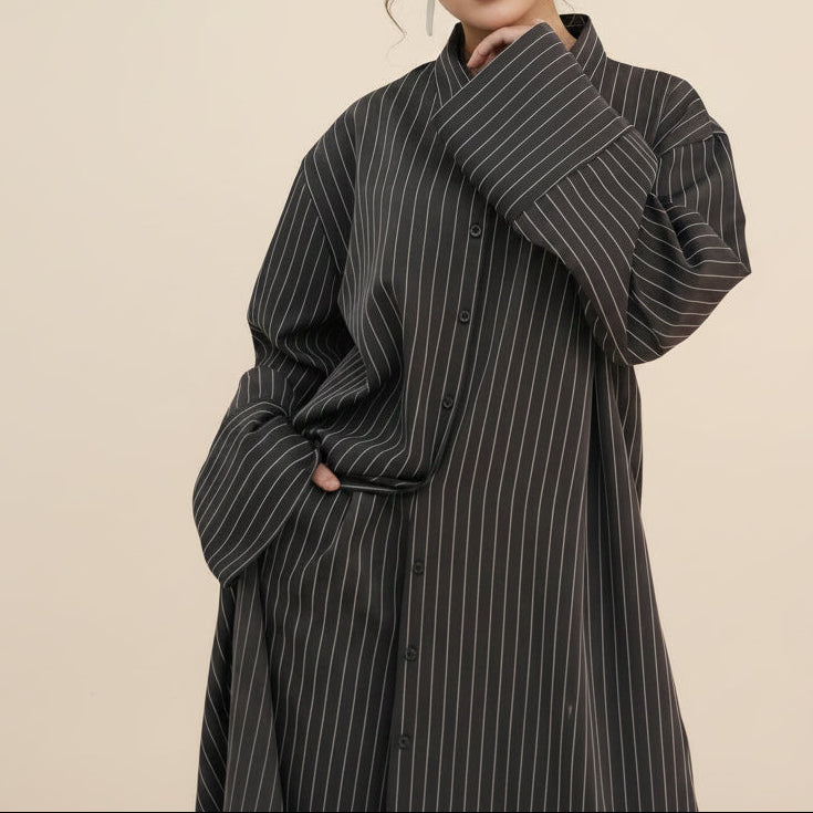 Arden Pinstripe Modest Co-Ord Set, view 7