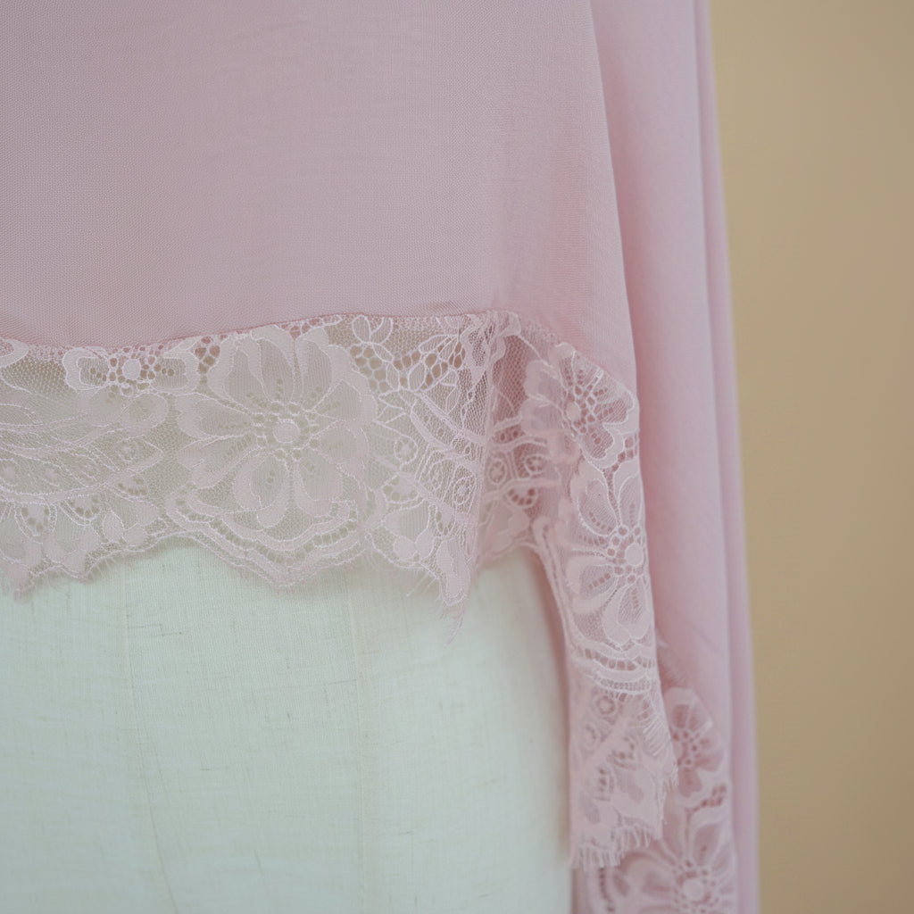 Blush Petal Modal Lace Hijab, view 3