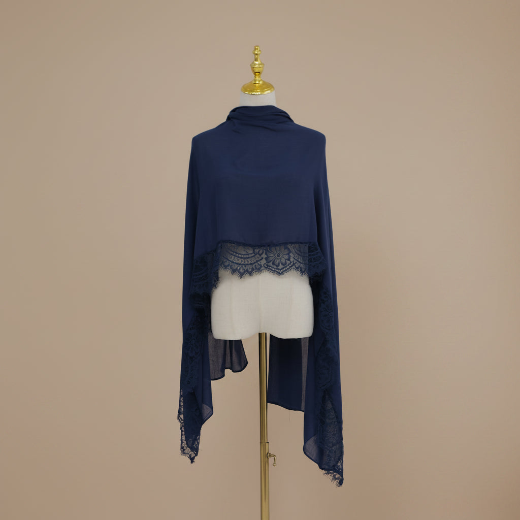 Harbor Navy Modal Lace Hijab, view 2