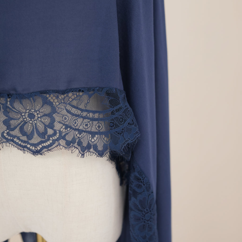 Harbor Navy Modal Lace Hijab, view 3