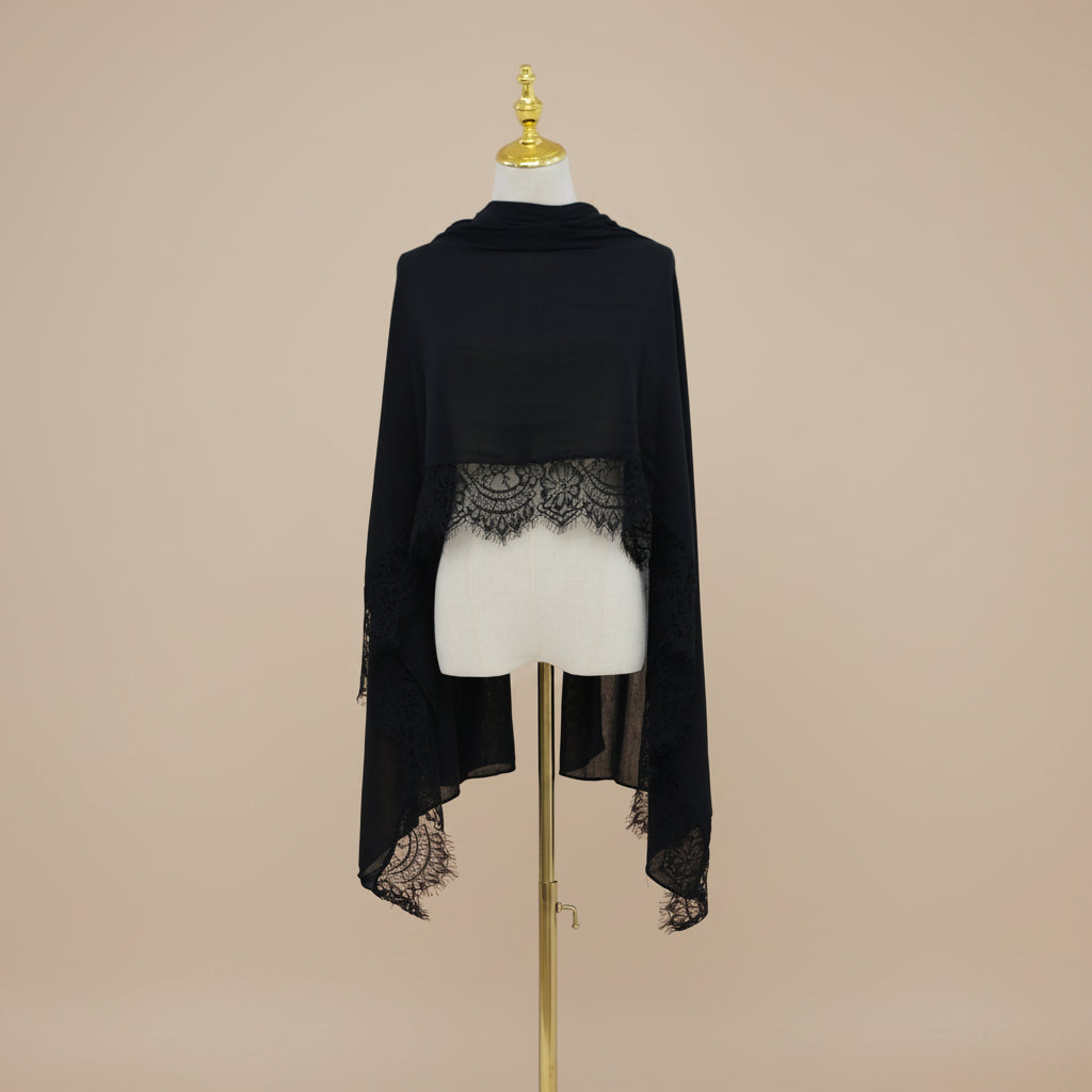 Noir Veil Modal Lace Hijab, view 2