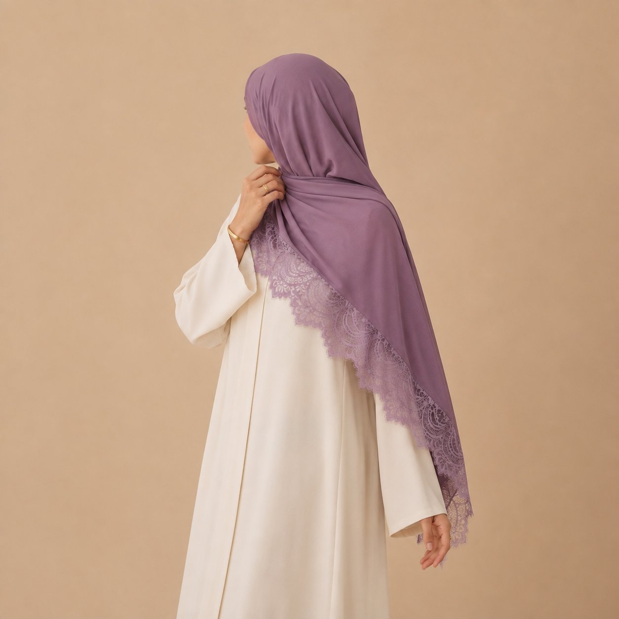 Mauve Mist Modal Lace Hijab by Try Modest