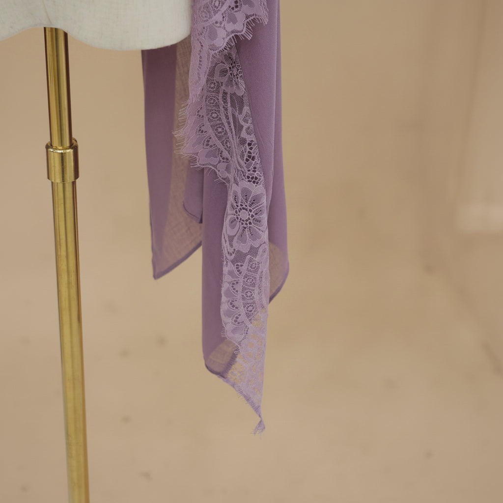 Mauve Mist Modal Lace Hijab, view 2