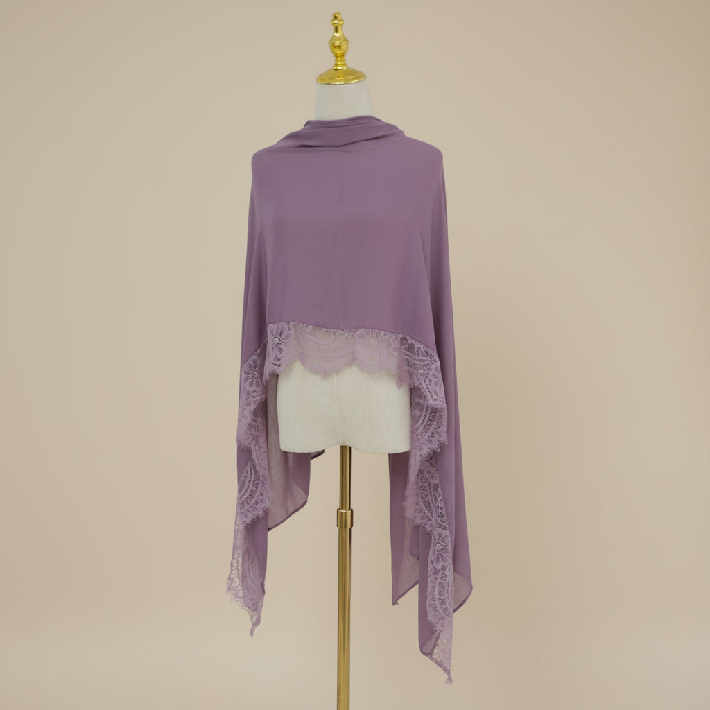 Mauve Mist Modal Lace Hijab, view 3