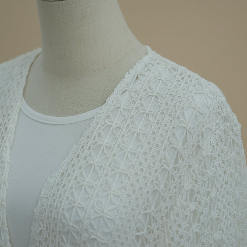 Maelis Crochet Lace Open-Front Abaya, view 8