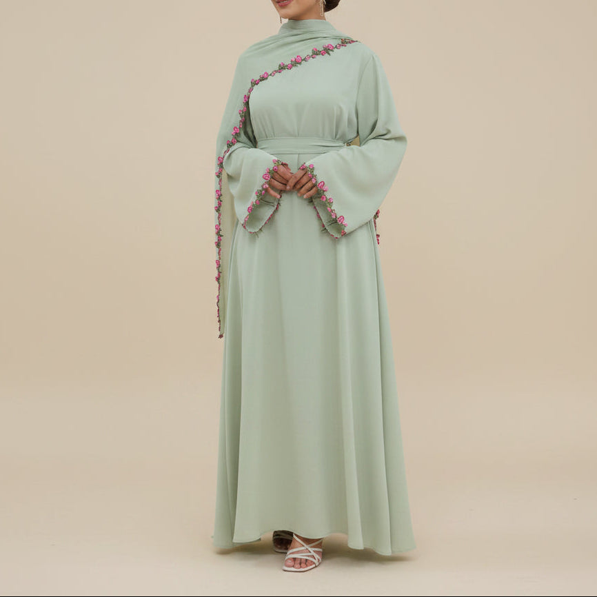Jouri Floral Nida Abaya & Hijab Set, view 3