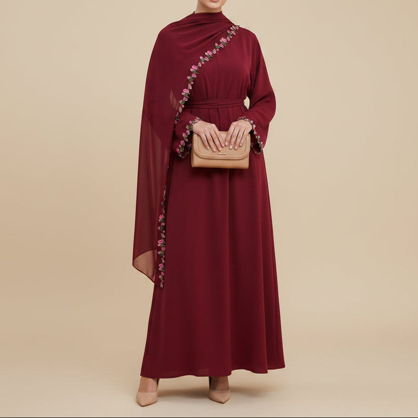 Jouri Floral Nida Abaya & Hijab Set, view 6