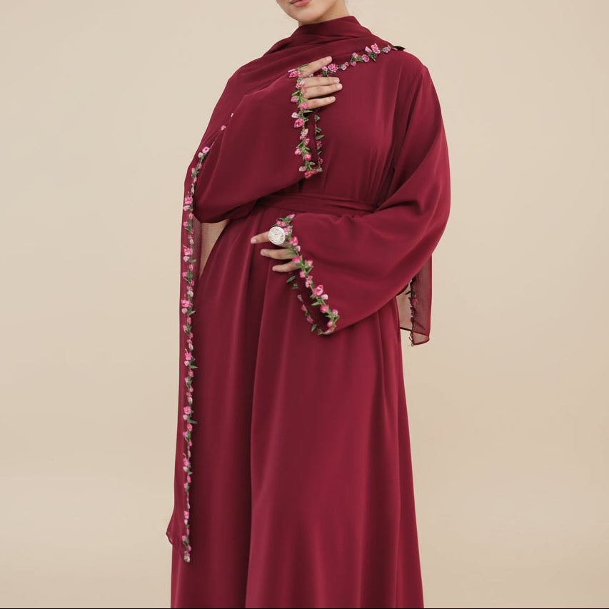 Jouri Floral Nida Abaya & Hijab Set, view 7