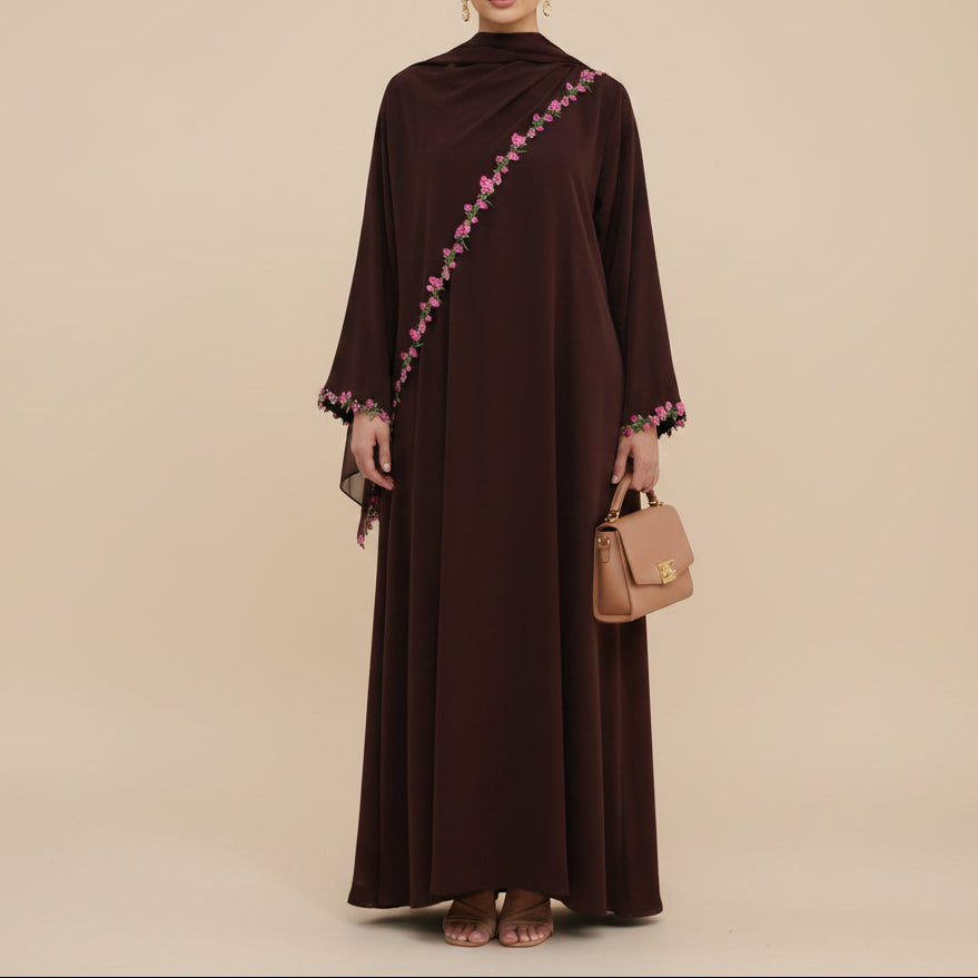 Jouri Floral Nida Abaya & Hijab Set, view 8
