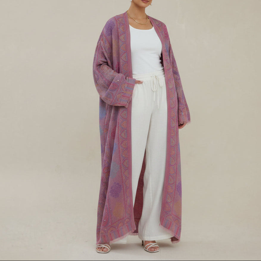 Meher Pashmina Paisley Abaya & Hijab Set, view 3