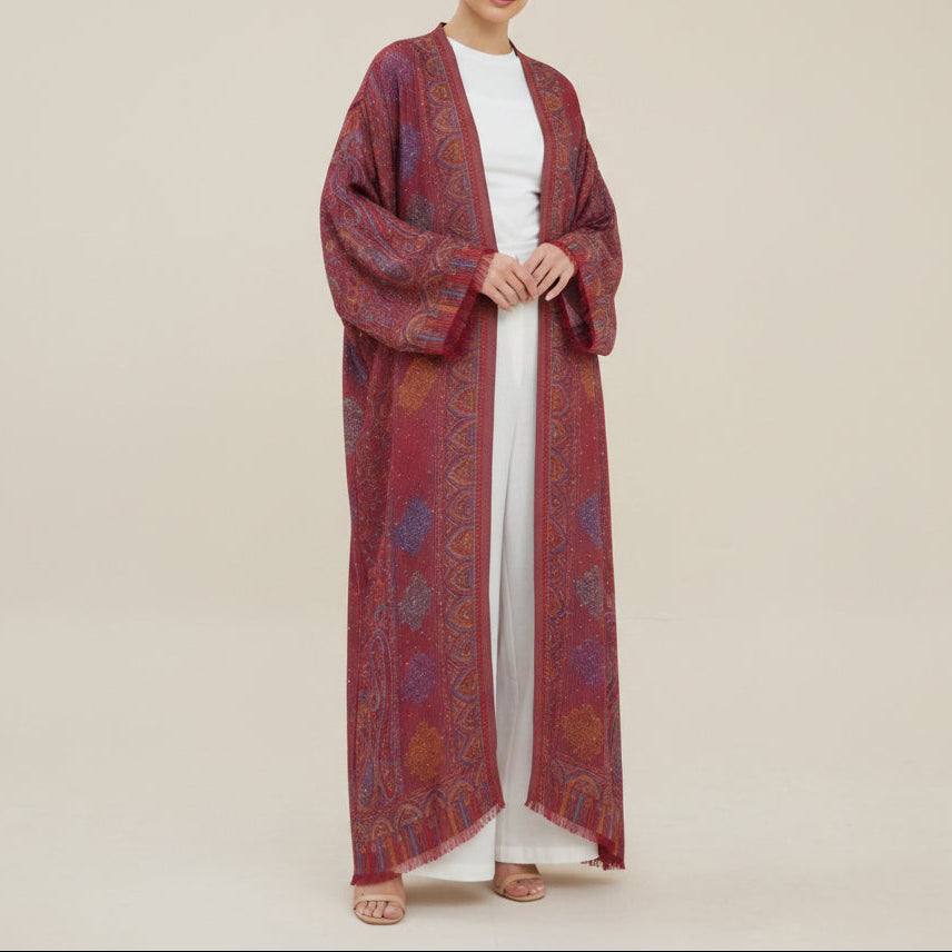 Meher Pashmina Paisley Abaya & Hijab Set, view 7
