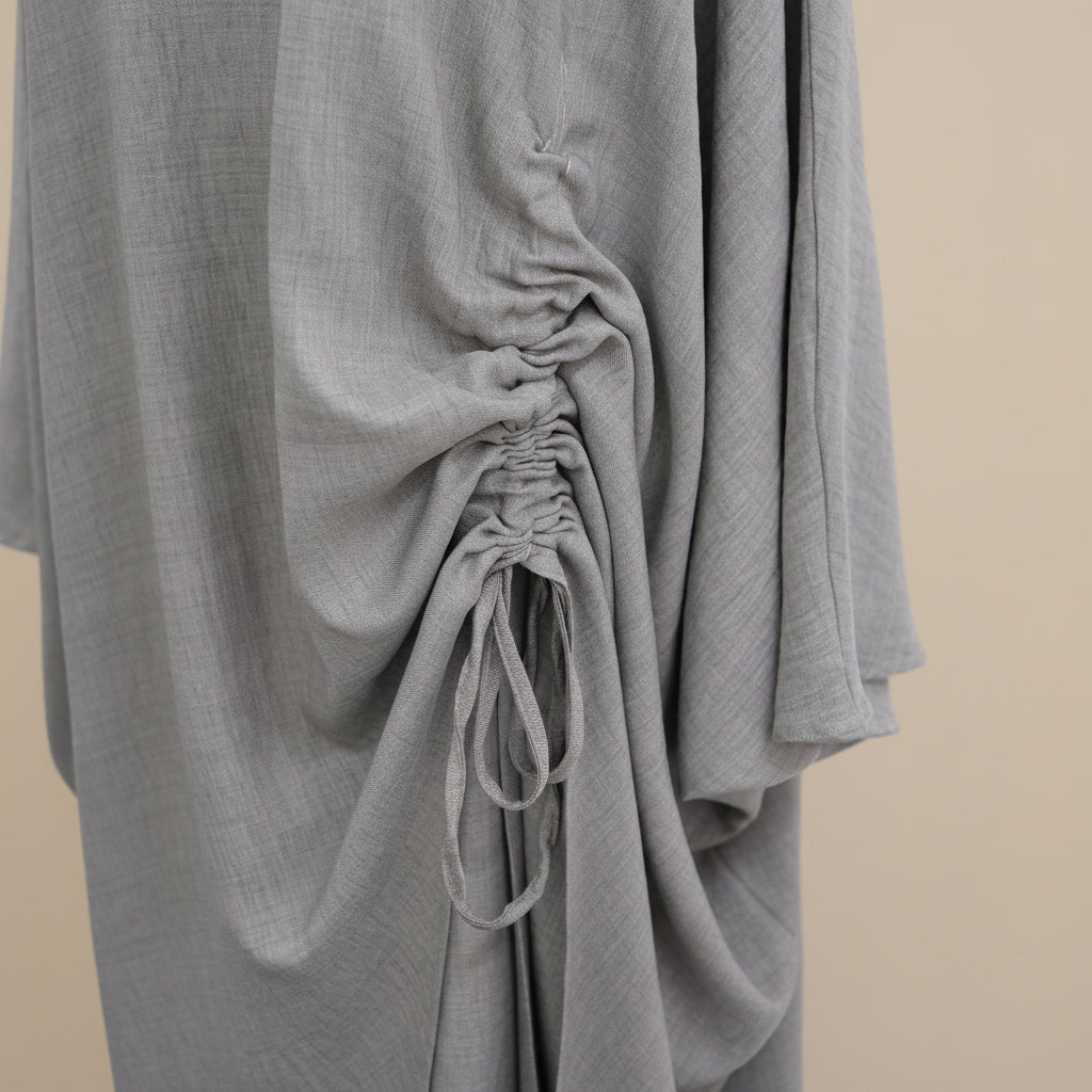 Estelle Ruched Side-Tie Abaya Co-Ord Set, view 5