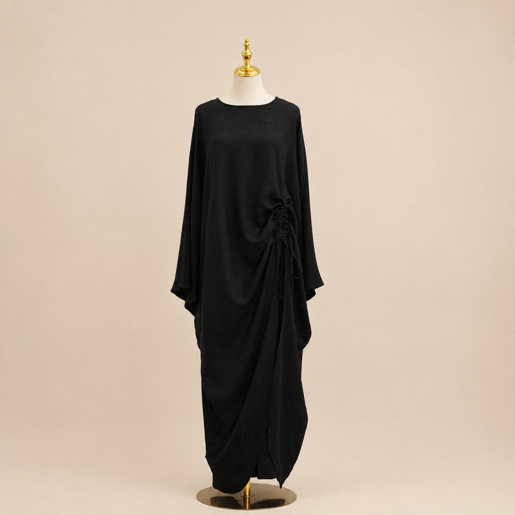 Estelle Ruched Side-Tie Abaya Co-Ord Set, view 7