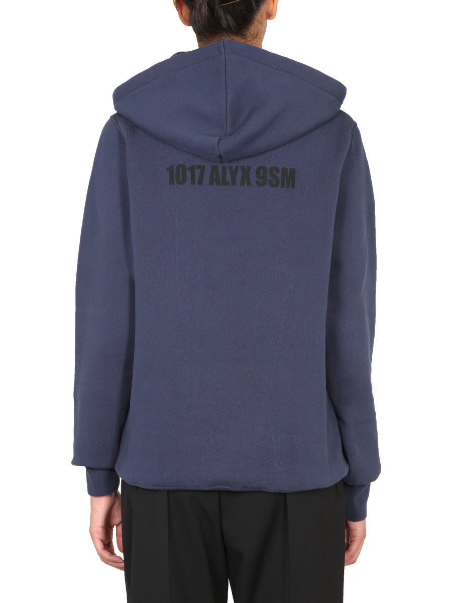 1017 Alyx 9sm Drawstring Hooded Hooded Sweatshirt — Blue, view 2