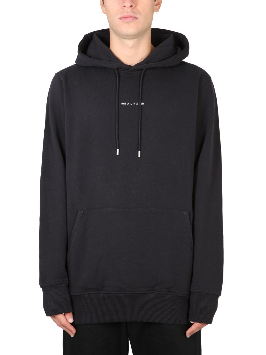 1017 Alyx 9sm Logo-Print Hooded Sweatshirt — Black by 1017-Alyx-9Sm