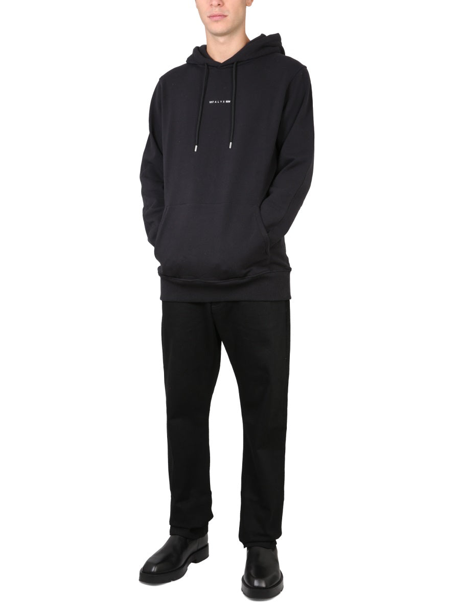 1017 Alyx 9sm Logo-Print Hooded Sweatshirt — Black, view 3