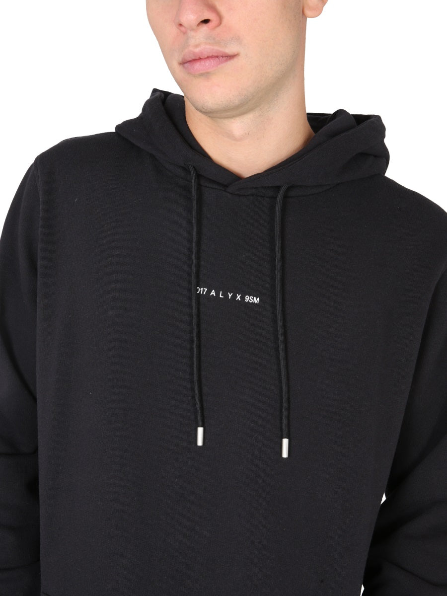 1017 Alyx 9sm Logo-Print Hooded Sweatshirt — Black, view 4