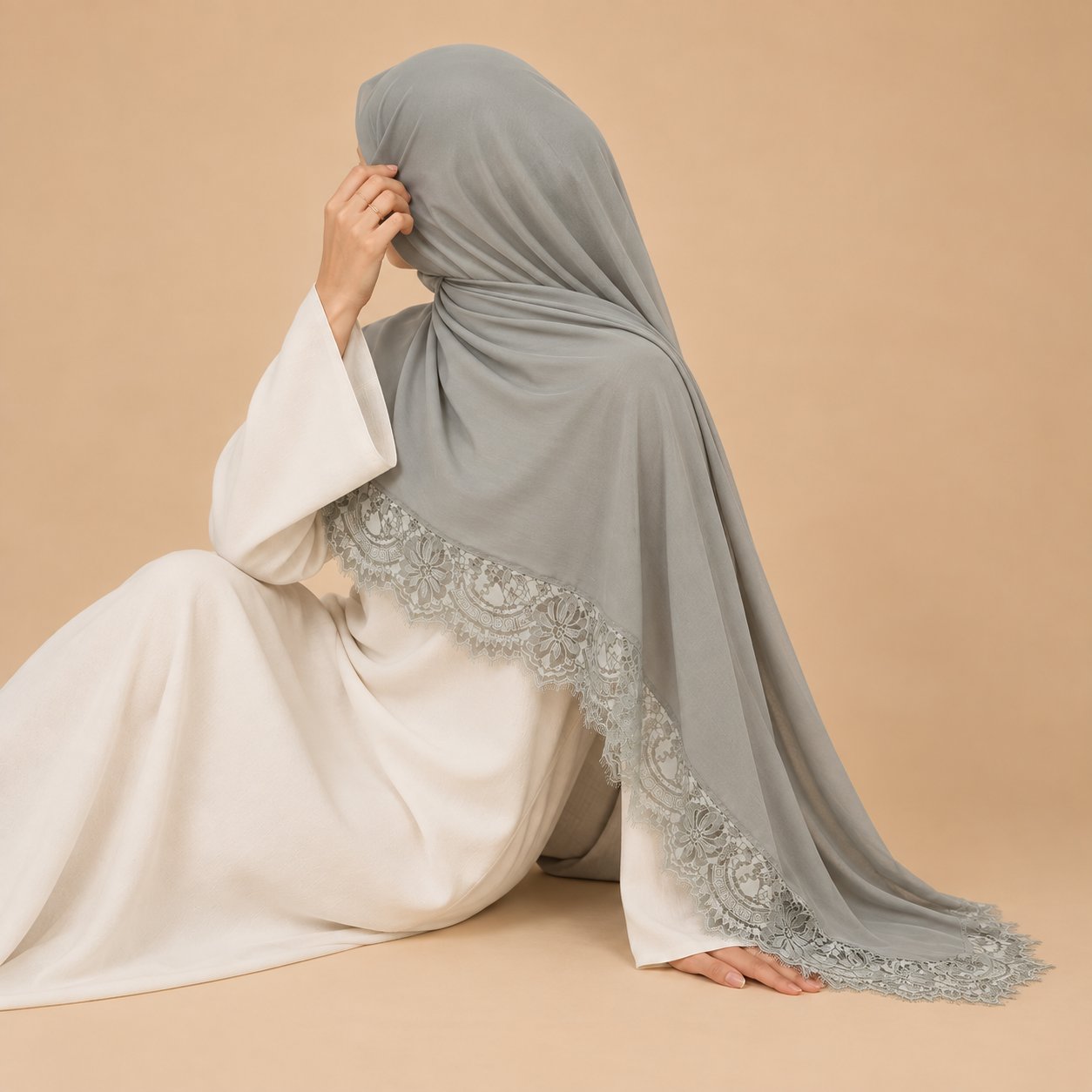 Stone Sage Modal Lace Hijab by Try Modest