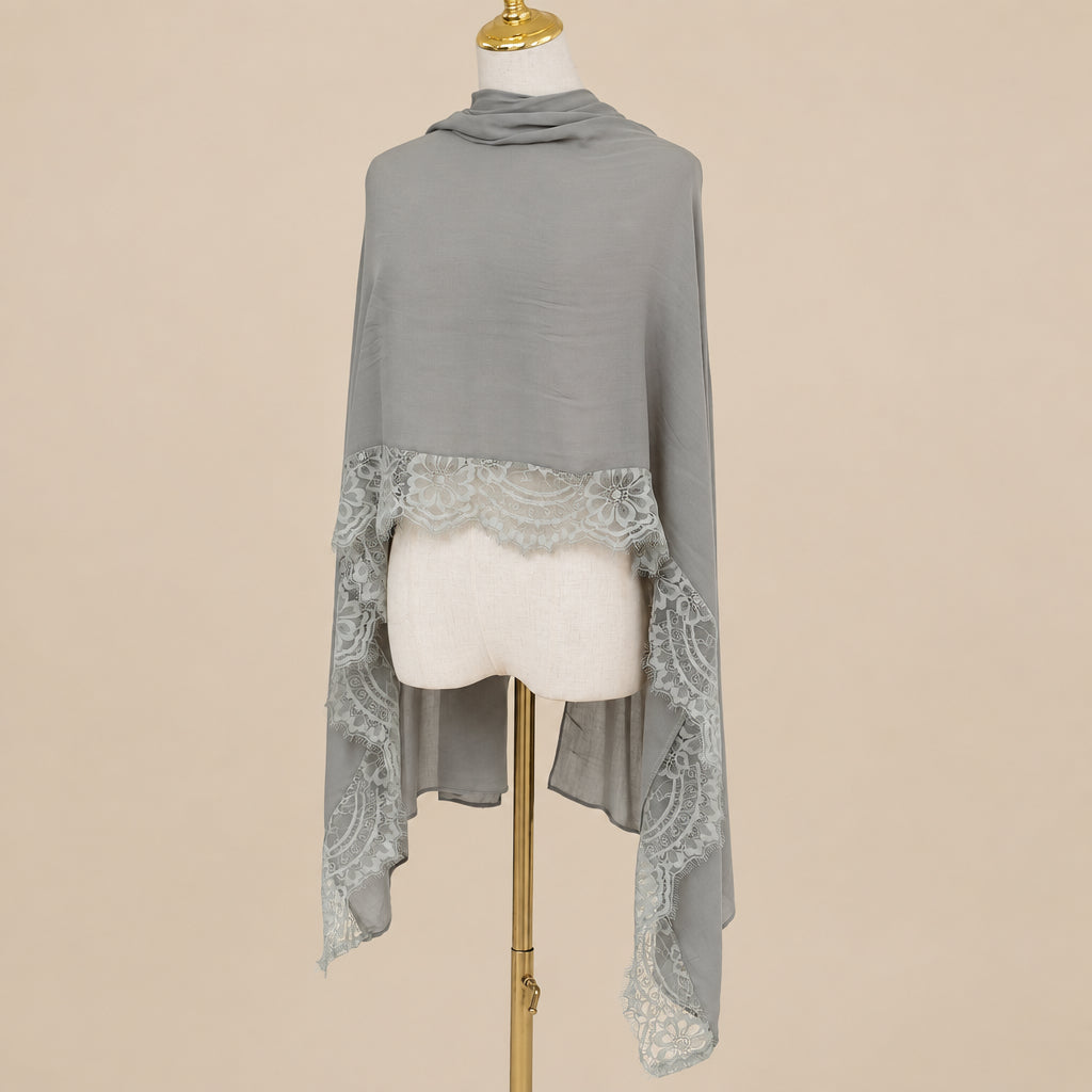 Stone Sage Modal Lace Hijab, view 2
