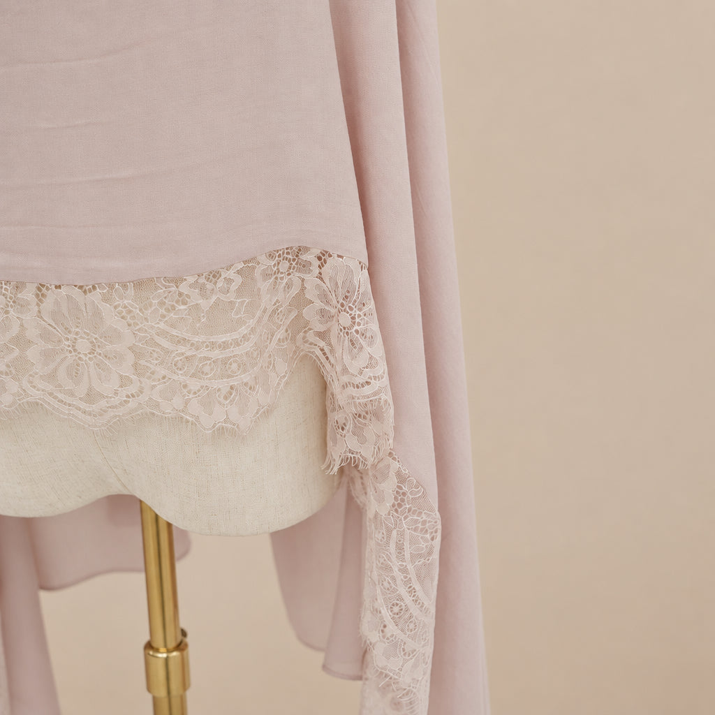 Blush Petal Modal Lace Hijab, view 3
