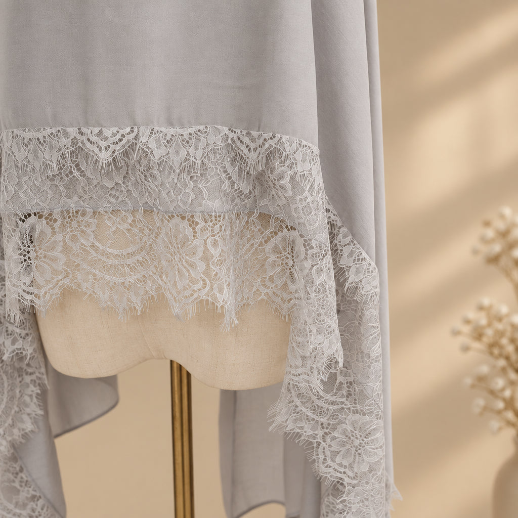 Silver Mist Modal Lace Hijab, view 3