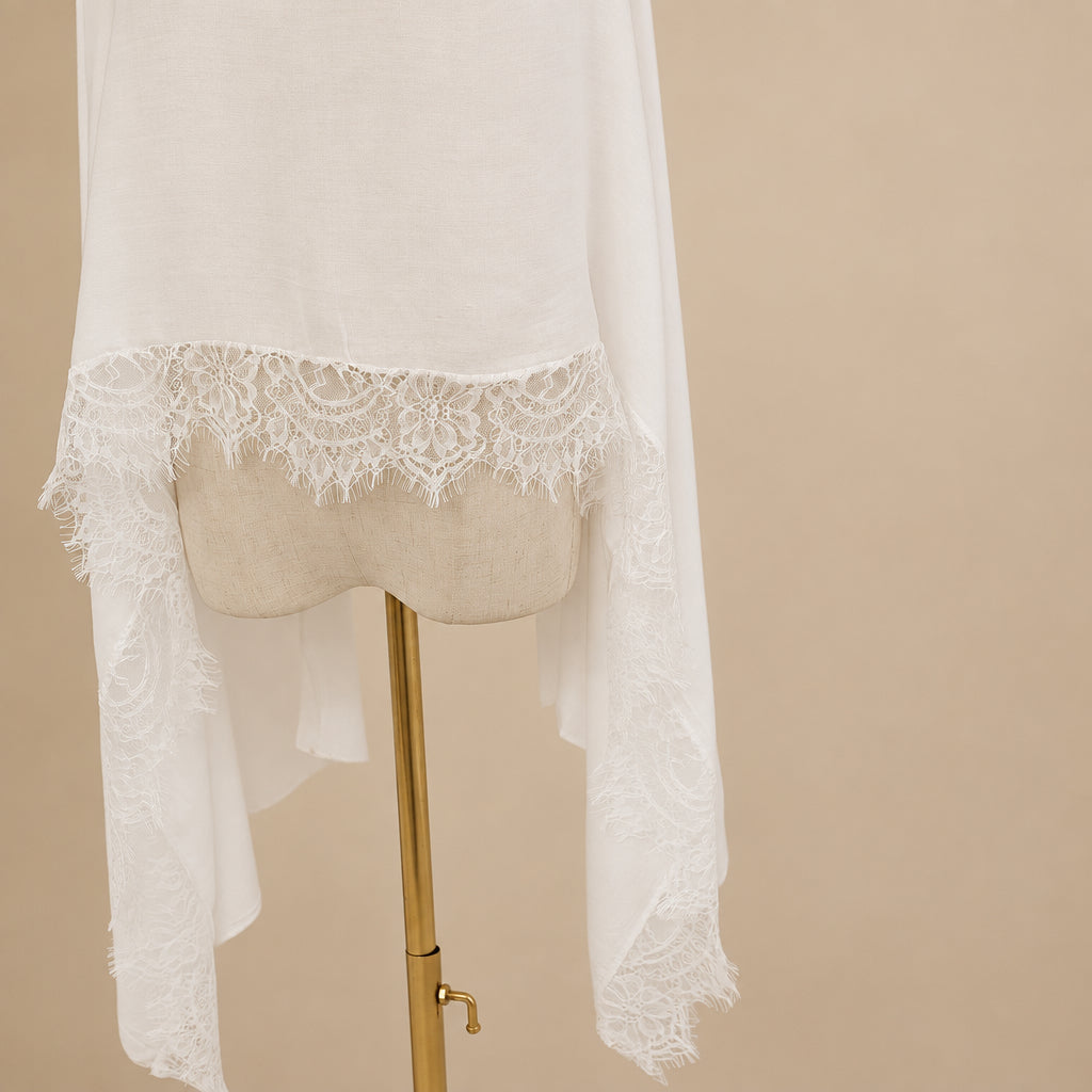 Ivory Pearl Modal Lace Hijab, view 3