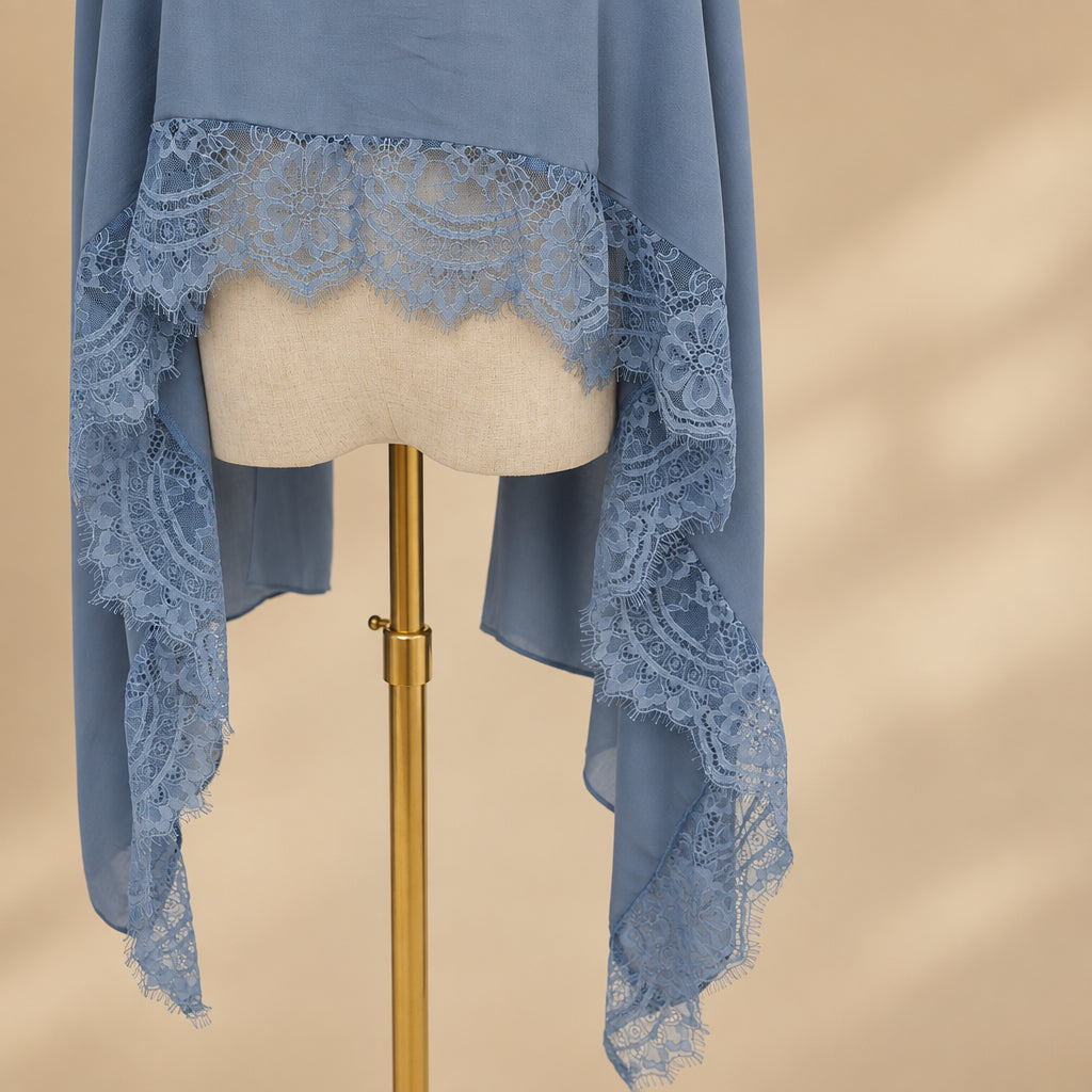 Dusty Blue Modal Lace Hijab, view 2