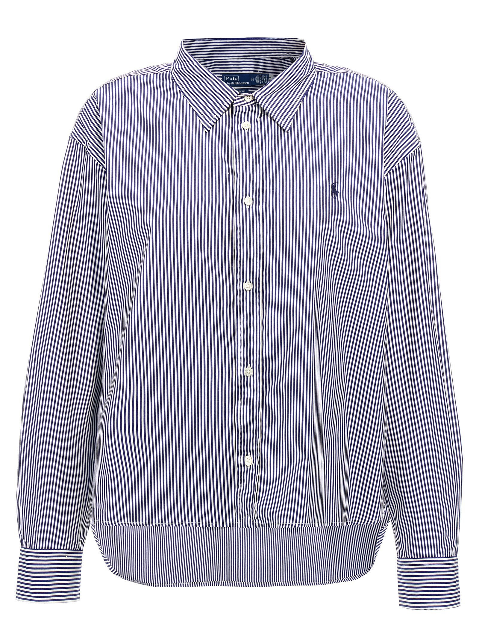 Polo Ralph Lauren Striped Cotton Poplin Shirt — Navy by Polo Ralph Lauren