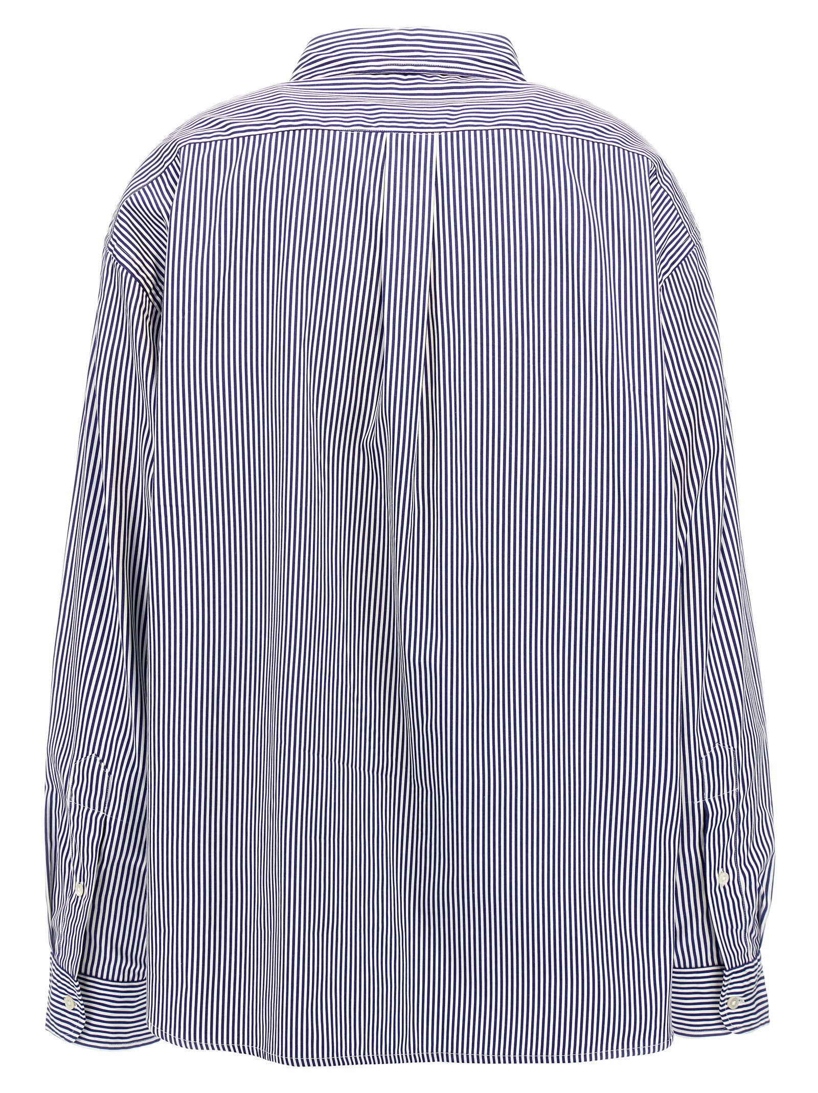 Polo Ralph Lauren Striped Cotton Poplin Shirt — Navy, view 2