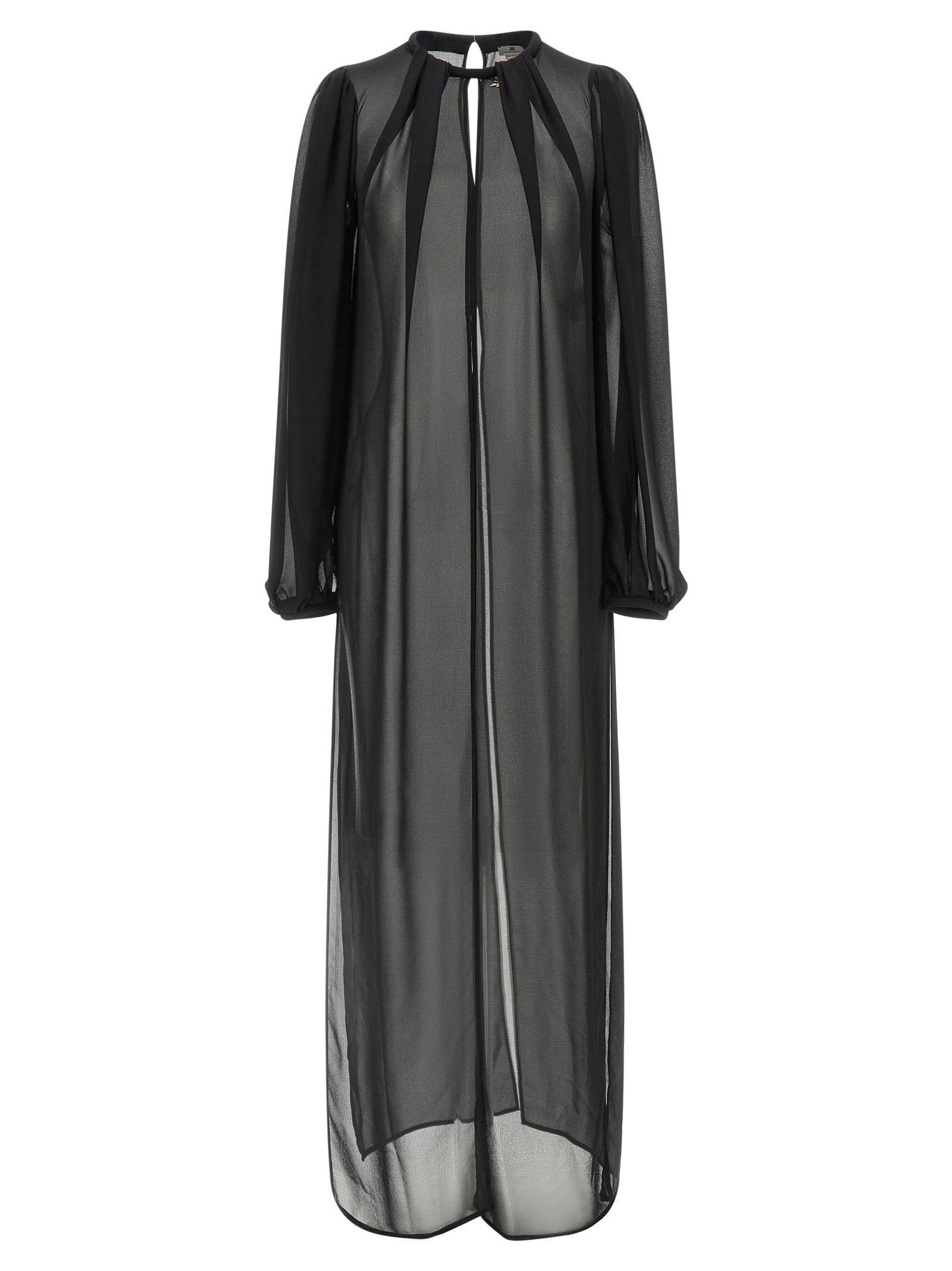 Elisabetta Franchi Draped Georgette Tunic — Black by Elisabetta Franchi