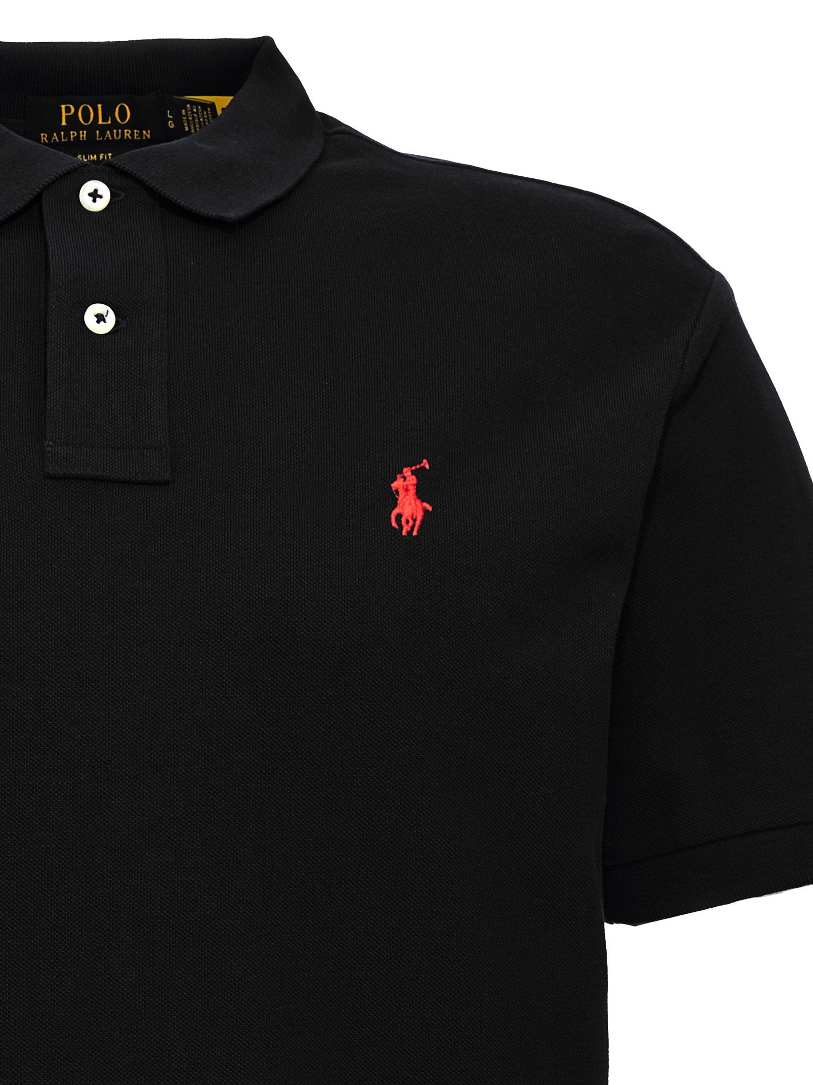 Polo Ralph Lauren Embroidered Logo Polo — Black, view 3
