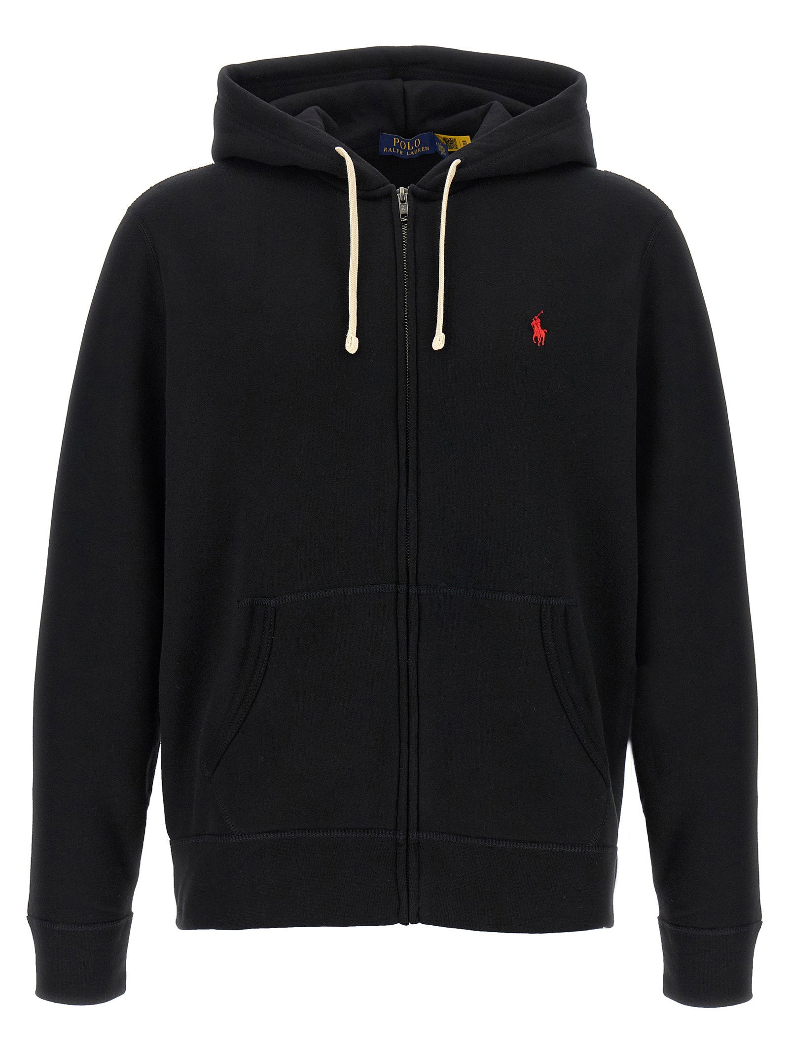 Polo Ralph Lauren Logo-Embroidered Cotton Hoodie — Black - S by Polo Ralph Lauren