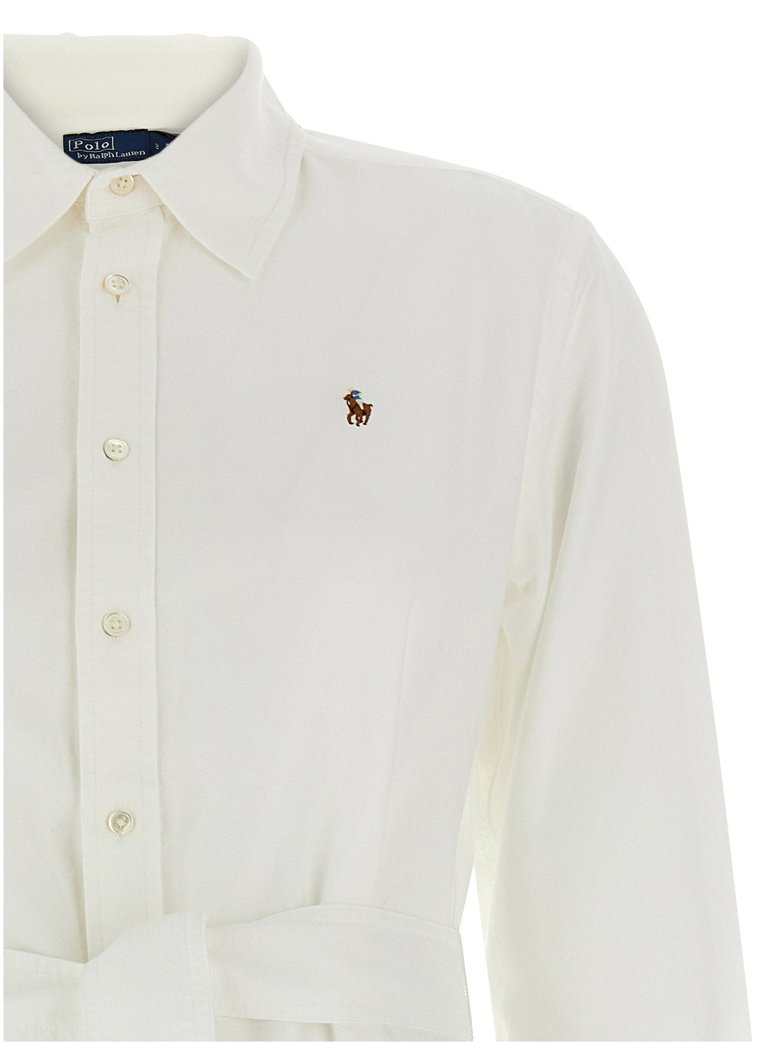 Polo Ralph Lauren Oxford Shirt Dress — Cream, view 3