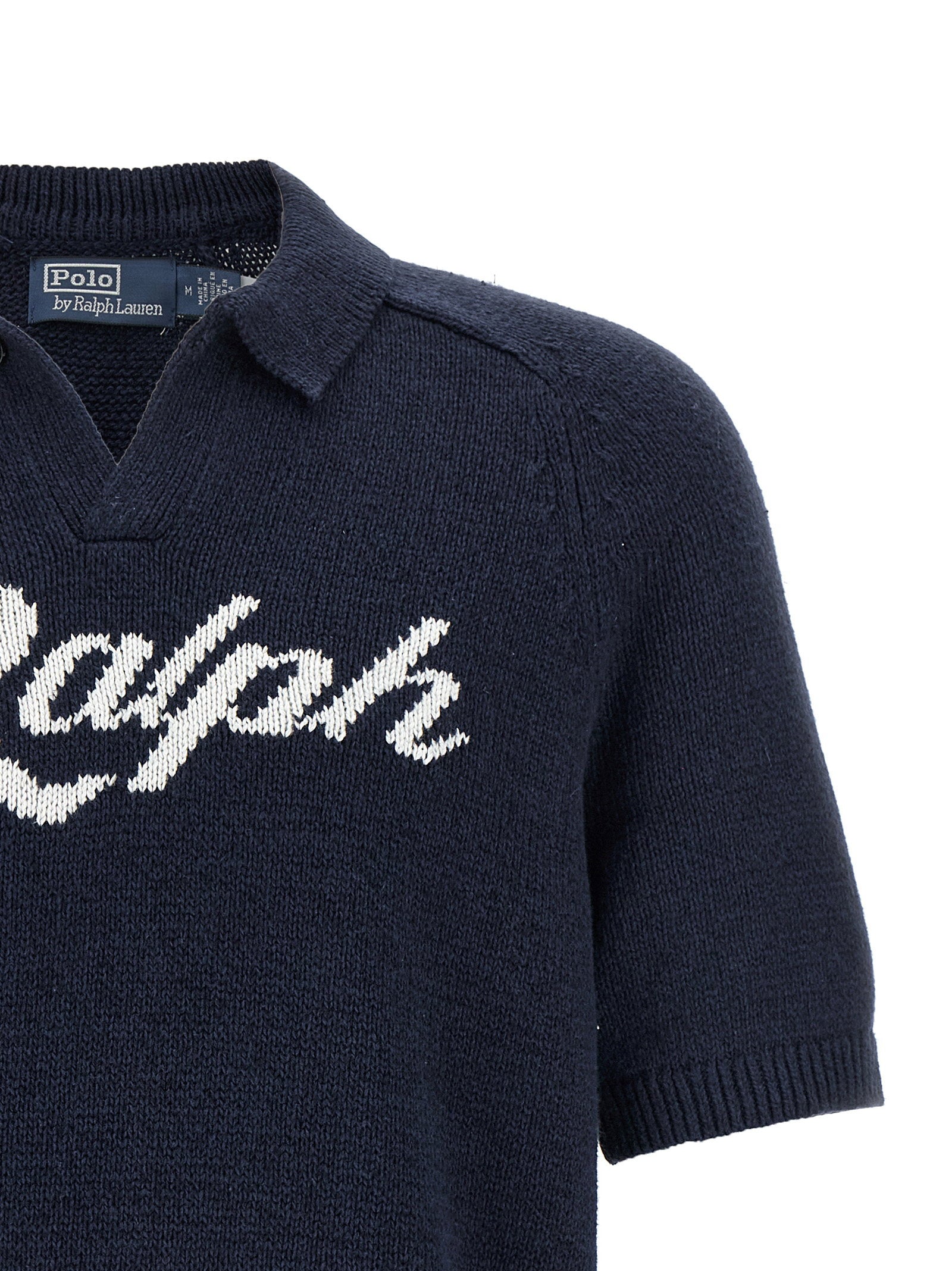 Polo Ralph Lauren Intarsia Logo Sweater — Navy, view 3