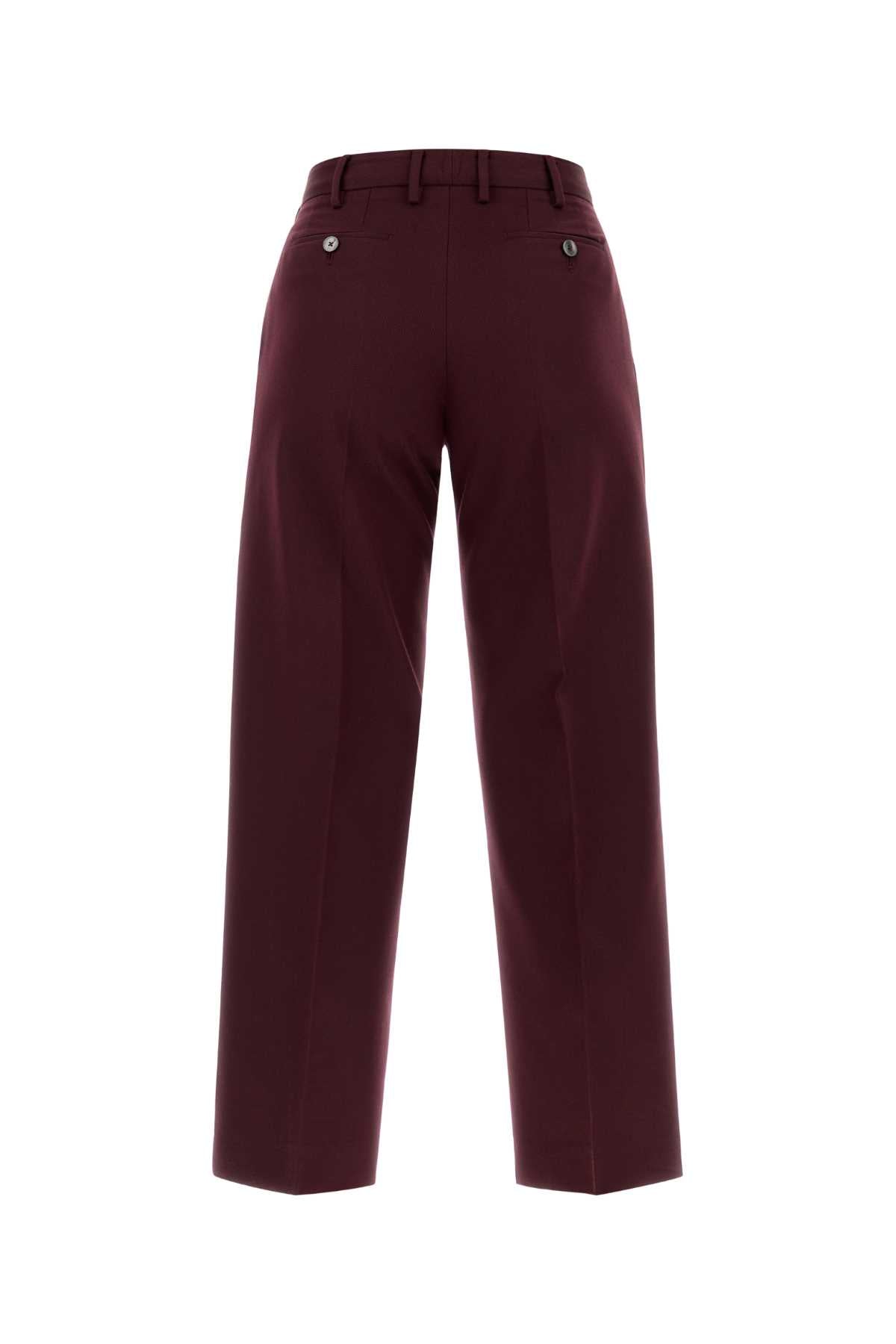 Pt Torino Cotton Virgin Wool Trousers — Bordeaux, view 2