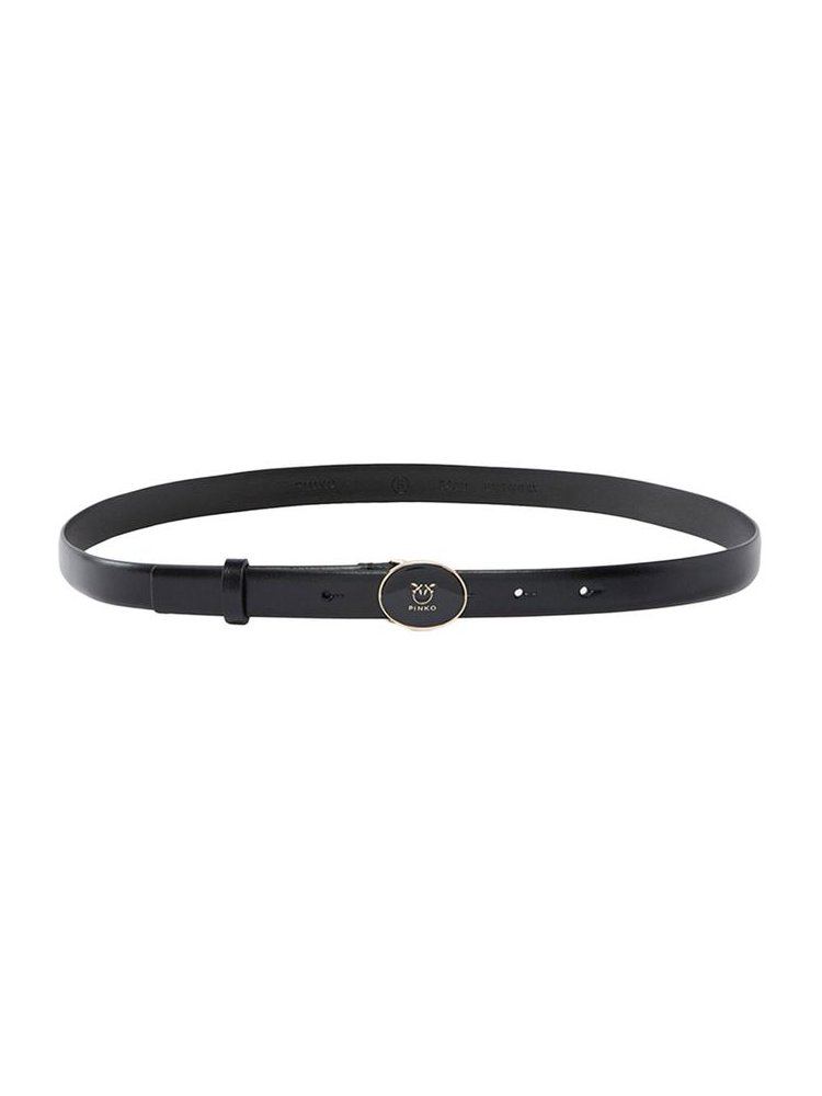 Pinko Round Enamel Belt — Black by Pinko
