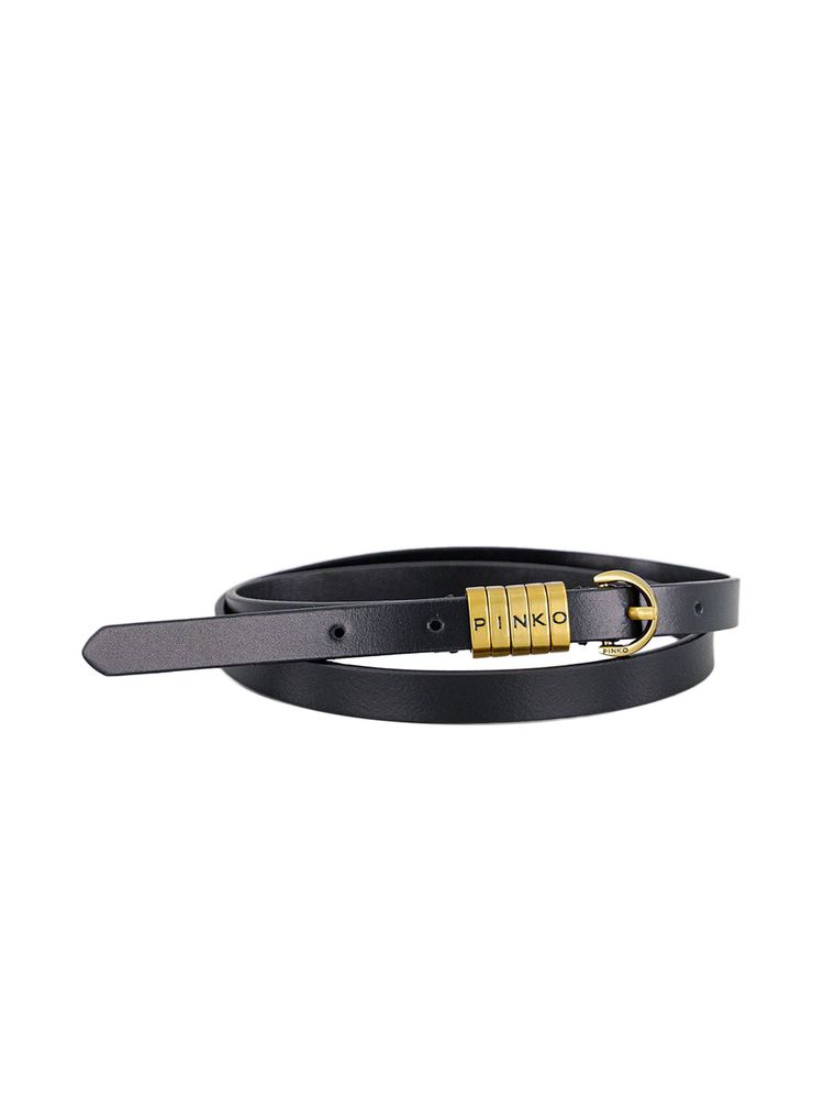 Pinko Calf Leather Belt — Black by Pinko